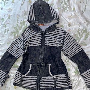 SMALL Windhorse ribbed zip up jacket alt